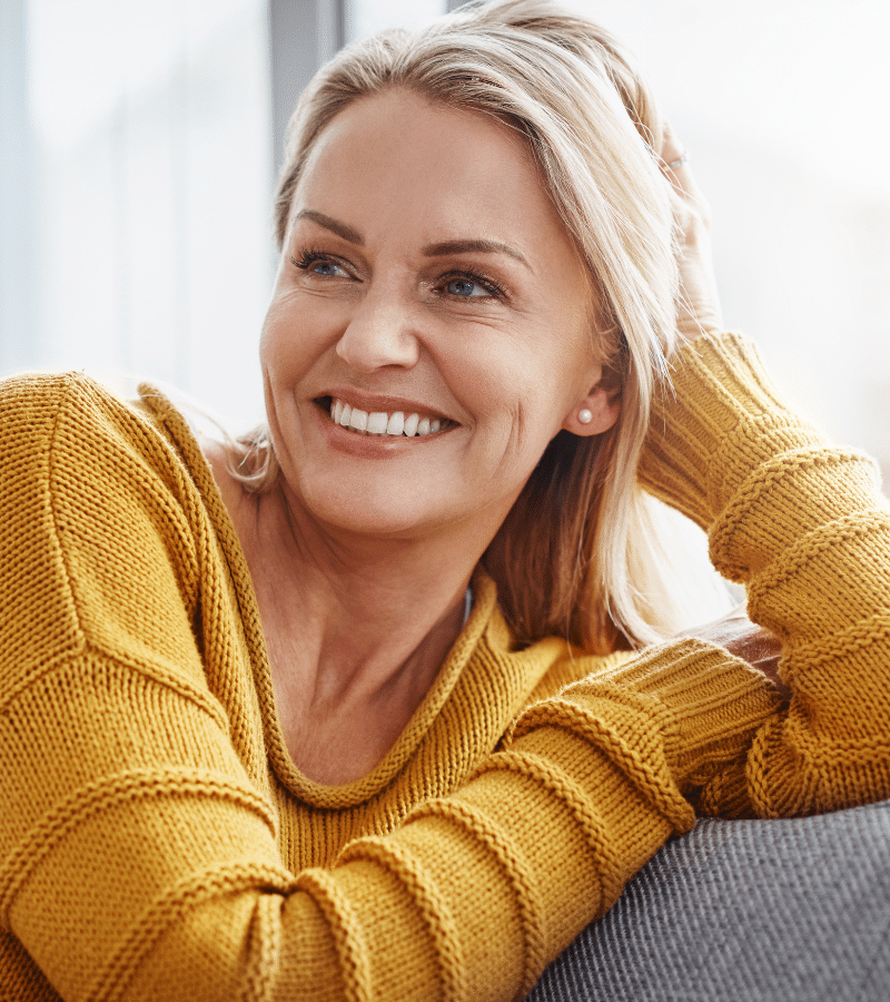 Woman receiving the cosmetic injectable, dermal filler.